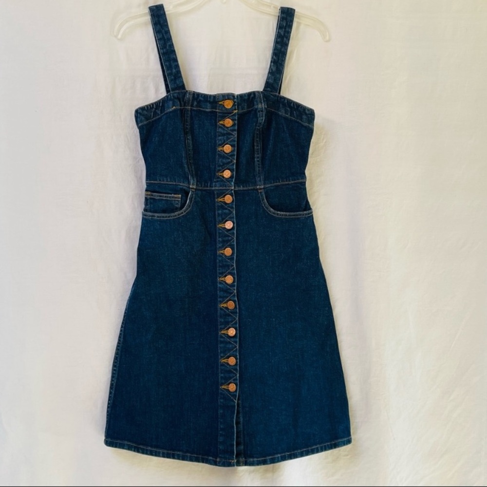 MADEWELL Denim Overall Dress Matilda Wash Women's 2 Madewell Jean Dress Botton